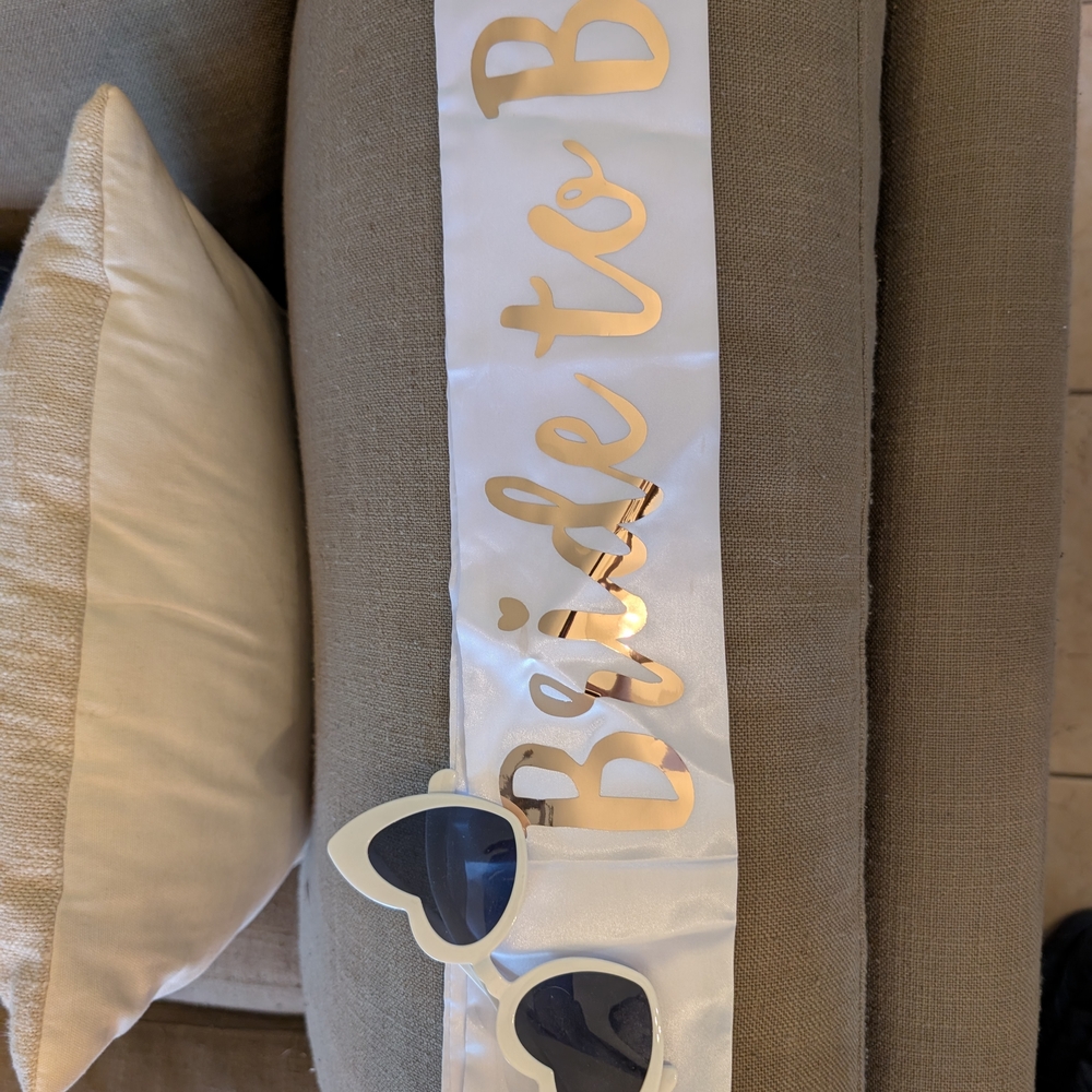 Bride to Be Sash with Heart Sunglasses